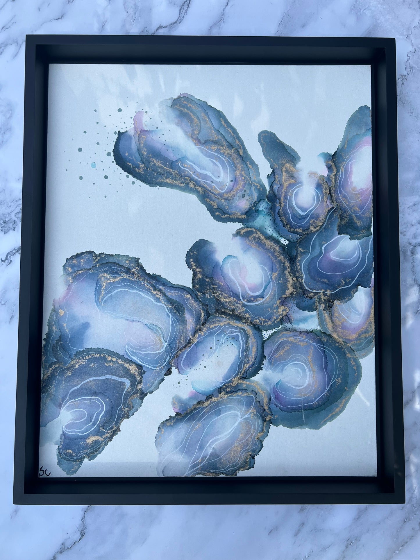 "Oyster Set Pt2" – Original Alcohol Ink Painting by Sarah Campbell