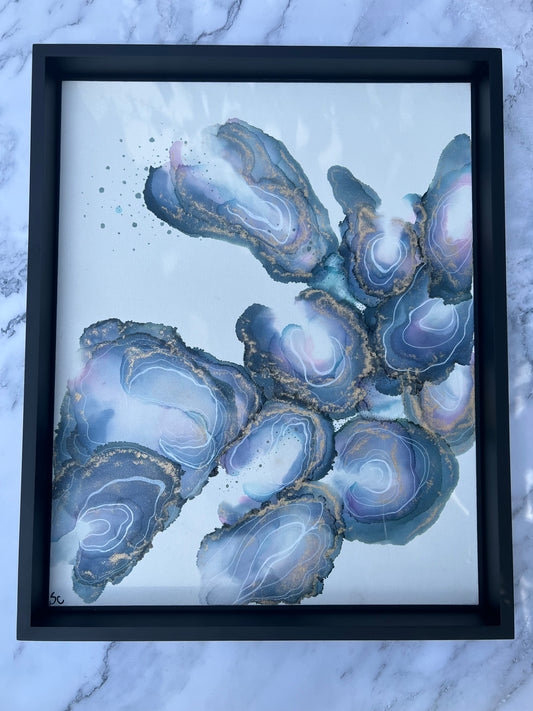 "Oyster Set Pt2" – Original Alcohol Ink Painting by Sarah Campbell