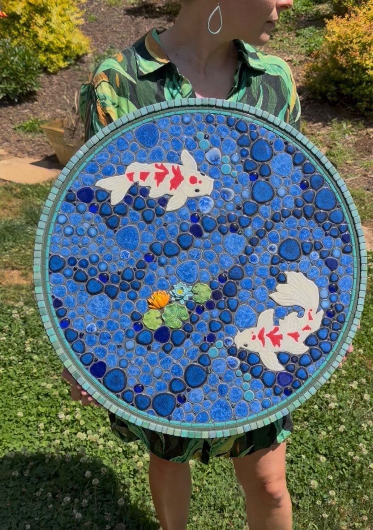 Koi Harmony — Ceramic &amp; Glass Mosaic Art
